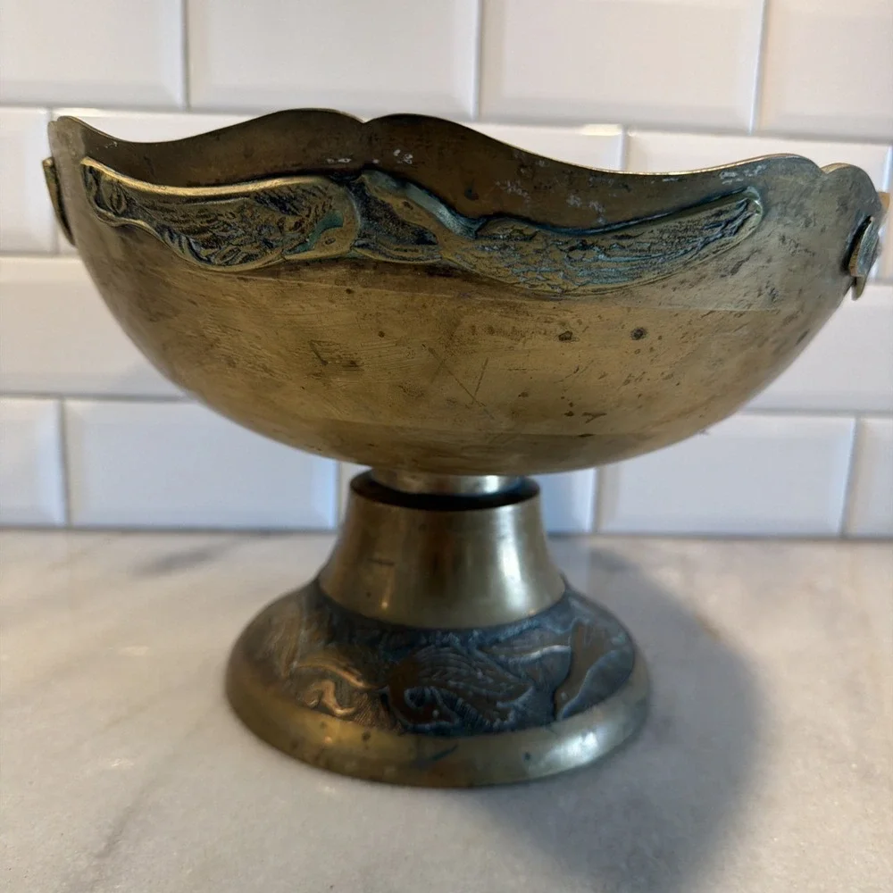 Vintage Brass Pedestal Punch/compote BowlES0003